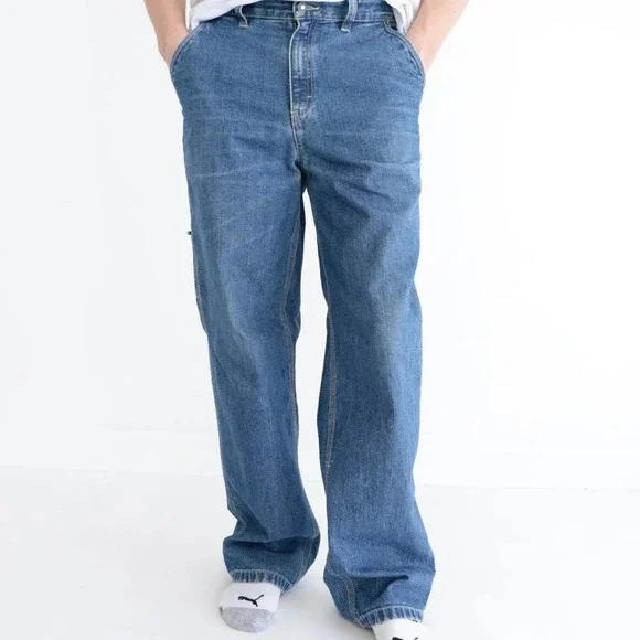 Vintage 91' Nevada Dungaree Carhartt Style Blue  Denim Jeans Size 30x32 - Picture 2 of 15